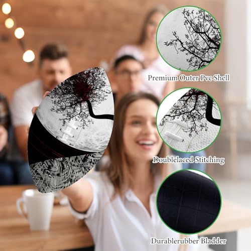 American Football, Official Size 11.9 x 7.3 Inch, Premium Composite Leather High-Grip Ball with Pro-Style Lacing, Unique Prints for Training, Games & Gifts - color: Full Moon Tree