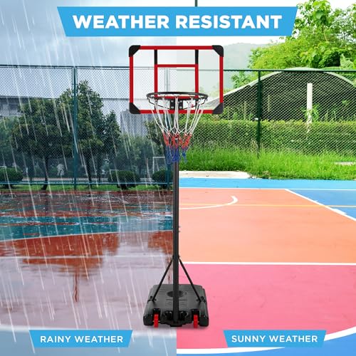 Best Choice Products Kids Height-Adjustable Basketball Hoop System, Portable Game w/Wheels, Fillable Base, 70.5in to 82.3in Height