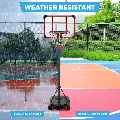 Best Choice Products Kids Height-Adjustable Basketball Hoop System, Portable Game w/Wheels, Fillable Base, 70.5in to 82.3in Height