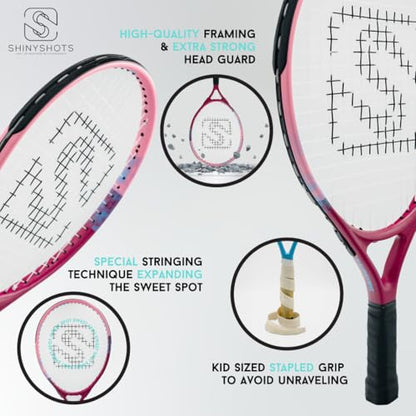 19-Inch Kids Tennis Racket - Lightweight Junior 19 inch Tennis Racket for Ages 4-6, Durable Aluminum with Kid-Sized Grip, & Big Sweet Spot