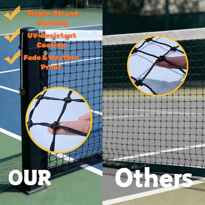 Professional Tennis Net 42ft x 3.5ft Single Layer | Heavy Duty Court Replacement with 6mm Cable & Complete Kit | UV/Waterproof, Value-Priced for Court Builders & Schools