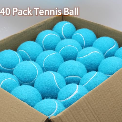 SHYUJAJIE Tennis Balls, 40 Pack Training Tennis Balls,High Elasticity Practice Tennis for Beginner, Exercise Playing Balls for Pet Dog - color: Light Blue