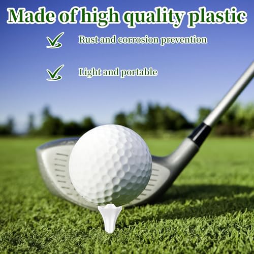 Notoke 24-Pack Plastic Golf Tees - 3-1/4 Inch Golf Tees - 4-Pronge Designed to Less Friction, Side Spin and Longer Drives - Durability & Stability, Reuseable