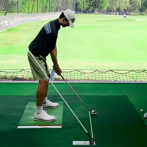 KZU Golf Alignment Stick Holder, Golf Swing Trainer Practice Plate, Portable Golf Training Aid Equipment for Beginners Professionals Indoor/Outdoor Practice, Adjustable Angle