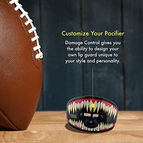 DAMAGE CONTROL Pacifier Mouthpiece – Football Mouthguard with Helmet Strap, Protects Teeth, Jaw & Mouth – Mouth Piece for Sports, No Boiling, Allows Airflow – Gear for Adults & Youth (SymBite) - color: Symbite