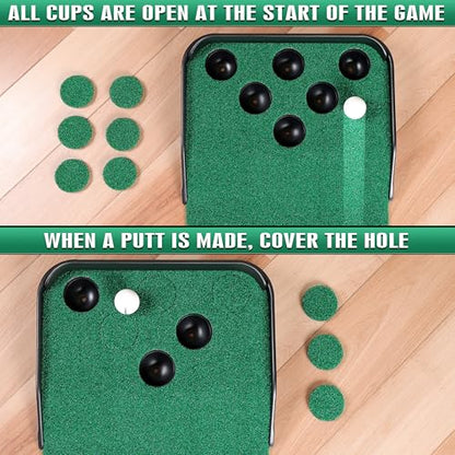 CHAMPKEY Golf Putting Green Indoor - Advanced Guides Golf Putting Mat - Enhance Putting Accuracy and Challenge - style: Pong Game PRO Version