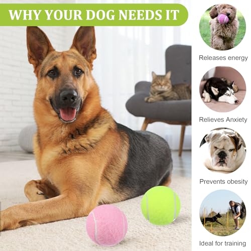 20Pcs Small Tennis Balls for Dogs, 2 Inch Colorful Mini Tennis Balls 5 Colors Pet Puppy Ball for All 2 Inch Dog Ball Launchers