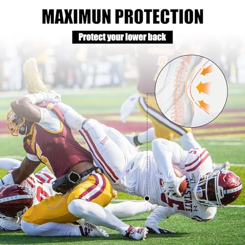 MENOLY Football Backplate, Professional Football Back Plates for Youth Adult with Hard Shell Lower Back Protector for High-Impact Protection, Rear Protector