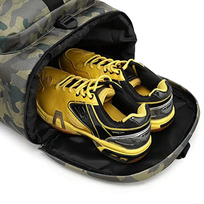 Kalesi Gym Duffle Bag Backpack 4-Way Waterproof with Shoes Compartment for camouflage travel Sport Hiking laptop (camouflage) - color: Camouflage