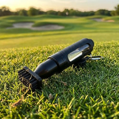 Golf Club Brush Cleaner with Water Bottle - Leak-Proof, Press-Type Spray Bottle & Retractable Zip-line Carabiner - Premium Golf Cleaning Accessories & Gift