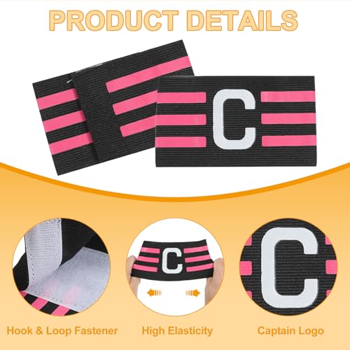 MECCANIXITY Soccer Captain Armband, Nylon Captain Arm Band for Soccer Elastic Captain C Arm Band Sports Captain Armbands for Football Team Training Youth & Adult - color: Black