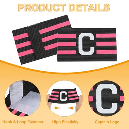 MECCANIXITY Soccer Captain Armband, Nylon Captain Arm Band for Soccer Elastic Captain C Arm Band Sports Captain Armbands for Football Team Training Youth & Adult - color: Black