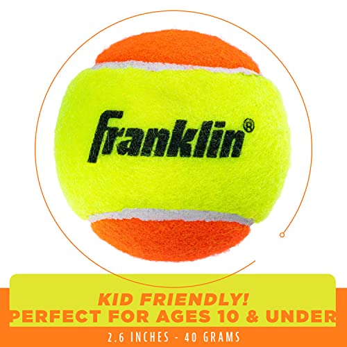 Franklin Sports Starter Tennis Balls - Pressureless, Low Bounce for Beginners - Great for Training + Practice - 3 Pack - All Court Surface