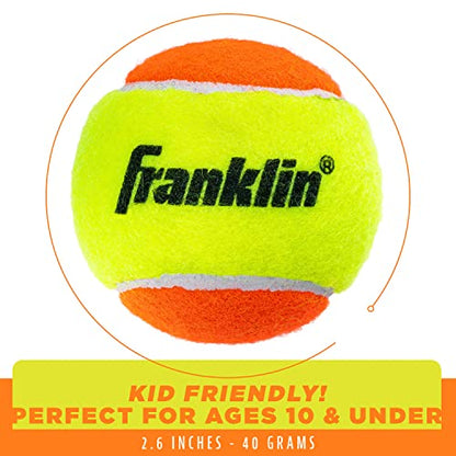 Franklin Sports Starter Tennis Balls - Pressureless, Low Bounce for Beginners - Great for Training + Practice - 3 Pack - All Court Surface