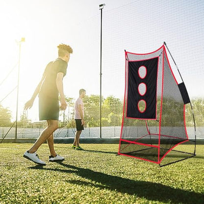 Football Kicking Cage & Practice Net - Portable Target System for Quarterback Passing Drills, Backyard Training Aid with Carry Bag - size: 3X6FT