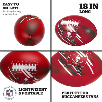 BigMouth 18” Inflatable Pool Football Officially Licensed NFL Fan Gear Merchandise Beach Ball Games for Adults and Teens - style: Tampa Bay Buccaneers