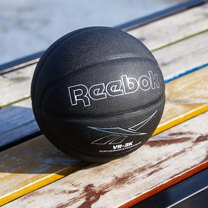 Reebok Official Size Basketball, Composite Leather, Anti-Slip Grip, Consistent Shape Retention, Includes Pump & Needle, VR-3K Black Series - color: Black
