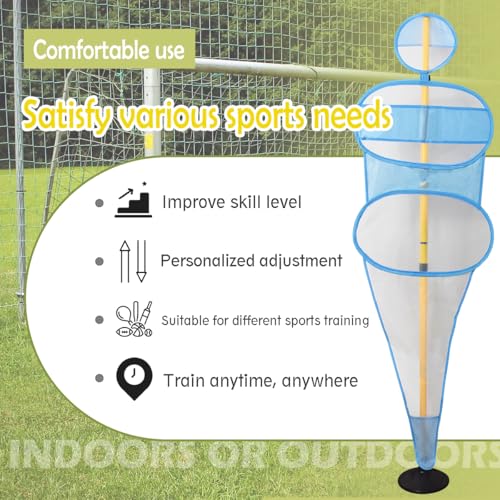 TNZMART Football Dummies Free-Kick Training Mannequin Portable Defender Practice Dummy Soccer Agility Poles with Mesh Dummy - color: 5.9 FT