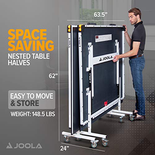 JOOLA Rally TL Professional MDF Indoor Ping Pong Table w/Quick Clamp Table Tennis Net & Post Set - 10 Minute Easy Assembly - Corner Ball Holders - Tournament Quality - Includes Playback Mode - size: 15mm