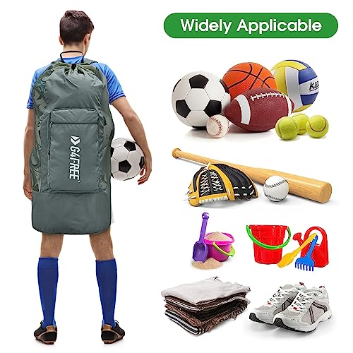 G4Free Extra Large Mesh Ball Carry Bag for Soccer, Basketball, Football, Volleyball, Swim - color: Grey