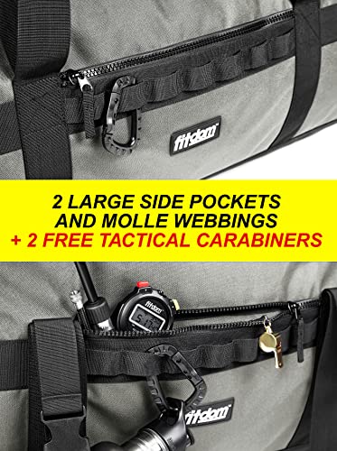 Fitdom 132L 36" Heavy Duty Extra Large Sports Gym Equipment Travel Duffel Bag W/Adjustable Shoulder & Compression Straps. Perfect for Soccer Baseball Basketball Hockey Football Team Coaches & More - color: Grey