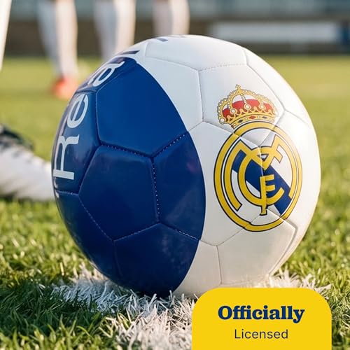 Maccabi Art Official Real Madrid Soccer Ball, Size 5 Football, Authentic Club Logo, Premium Fan Collectible for Training, Play & Display