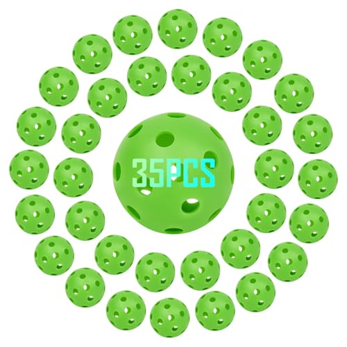 35 Pack Practice Golf Balls Limited Flight Plastic Golf Balls 42mm Practice Golf Balls for Backyard Golf Training Balls for Swing Practice, Airflow Hollow (Multiple Colors) - color: Green
