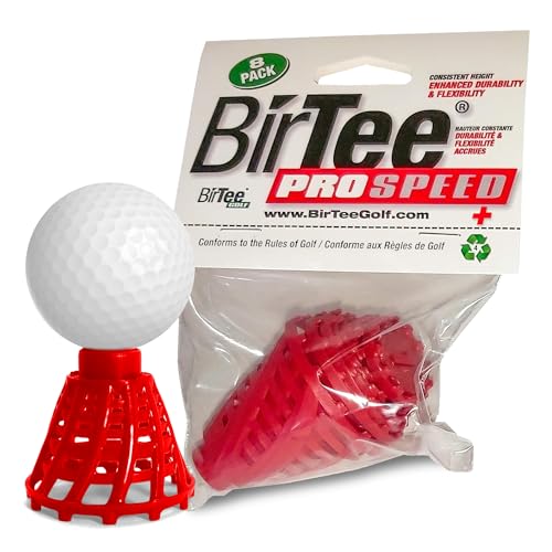 BirTee Golf Tees - PRO Speed Plus with Flexibility & Durability - 8 Pack. Indoor Golf Tees/Golf Simulator Tees/Winter Plastic Golf Tees