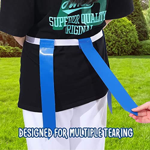 Macarrie 24 Player Flag Football Belts Set, Adjustable Football Training Equipment with 3 Flags Per Belt with 36 Red & 36 Blue Flags for Kids Youth Adults Flag Games Practice