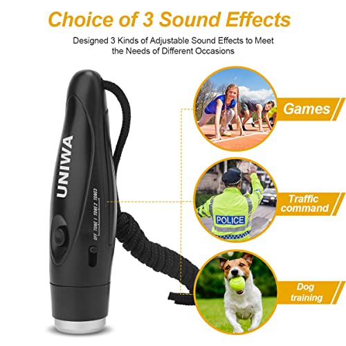 Electronic Whistles, 2 Pack Handheld 3 Tone High Volume Electric Whistle with Lanyard for Teacher Coach Referee, Loudest Emergency Whistle Volleyball Soccer Sports Whistle - color: Black+Yellow