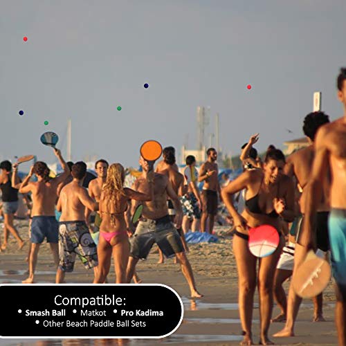 W4W Beach Paddle Ball replacement balls – Extra Balls for Pro Kadima & Smashball Racket (Set of 7 Balls)
