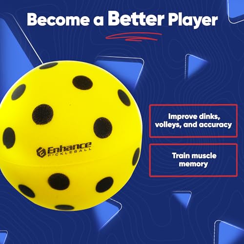 Enhance Pickleball Ninja Ball 3 Pack - The Original Silent Pickleball Foam Pickleball Ball for Quiet Practice at Home Indoor or Outdoor Pickle Balls for Quiet Practice