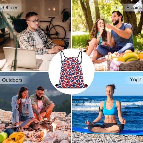 Beam Backpack Drawstring Sack Large Capacity for Soccer Basketball Sports Equipment Travel Men Women, Dominican Republic Flag Wave Bags - color: Picture (346)
