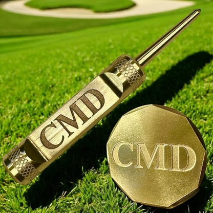 Personalized Golf Ball Marker & Golf Divot Tool - Solid Brass, 100% USA-Made Custom Golf Accessories for Men and Perfect Gifts for Golfers - style: No Bottle Opener