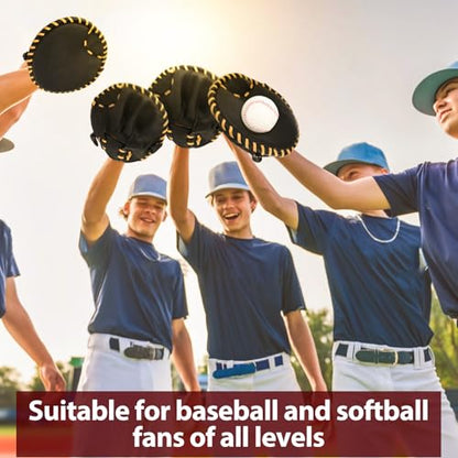VioraWhite Pancake Baseball and Softball Training Glove - Flat & Soft Premium PVC Fielding Gear for Left-Hand Throw, Great Choice for Teens - color: Black