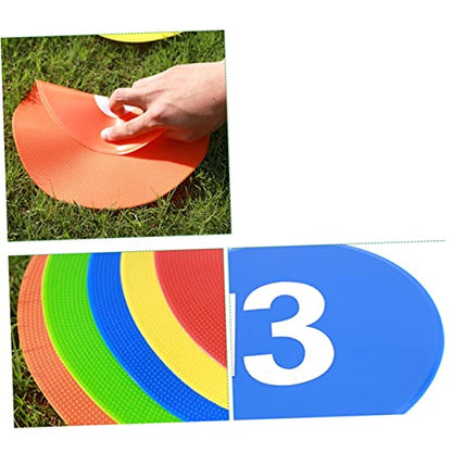 KICHOUSE 10pcs Printed Soccer Training Markers Markers for Football Drills Agility Use Roadblock Plates