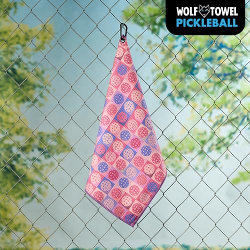 Wolf Golf Towels Pickleball Towel | Pickleball Gifts | Pink Balls | Sport Towel | Retirement Gift - color: Pickleballs in Pink