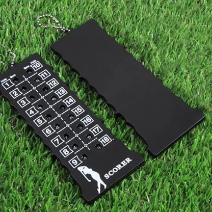 Portable 18-Hole Golf Scorecard Score Counter Black