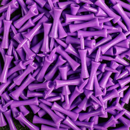 Amy Sport Golf Castle Tees Plastic Consistent Height 2 1/4 Inch Value 100 Pack, Unbreakable Step Down Reusable Tee for Par 3 Holes Practice in Orange Pink Purple - color: Purple