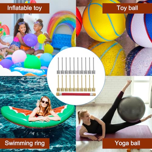 40 Pack Stainless Steel Ball Pump Needles, No Break Heavy Duty Air Pump Needles for Balls with A Pump Needle Adaptor Hose, Compatible with Football Basketball Soccer Volleyball Rugby and Other Balls