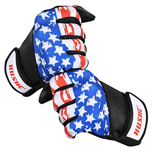 Hushe' American Flag Batting Gloves Softball Batting Gloves USA Flag Baseball Batting Gloves Youth Batting Gloves Baseball Batting Gloves Youth Kids Batting Goves Adults Unisex - size: Small, style: Youth