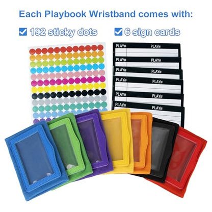 GOGO Football Wristband with QB Playbook - Wrist Coach - 192 Stickers & 6 Sign Cards for DIY - color: Orange