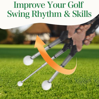 Golf Grip Swing Training Aid, Retractable Golf Swing Training Aid for Right Handed Golfers,Golf Grip Trainer Attachment for Indoor Practice, Golf Accessories