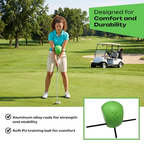 Golf Training Aid Ball - Compression Golf Connection Ball Between Arms - Posture Correction Swing Trainer & Alignment Practice - Helps Train Proper Swing Mechanics & Arm Structure