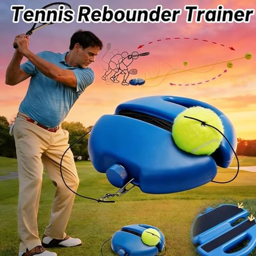 2026 New Solo Tennis Trainer Rebound Ball, Tennis Ball Training Baseboard, Portable Tennis Movement Trainer for Home use, Multifunctional Tennis Solo Practice kit for Backyard