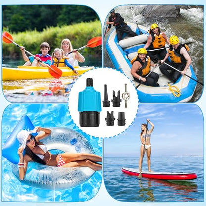 Inflatable SUP Pump Valve Adapter Set - Standard Air Valve Adapter with 4 Nozzles, Air Pump Converter for Kayaking Surfboard Inflatable Bed Boat Stand Up Paddle Board Dinghy
