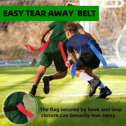 Flag Football Belts Set - Dual Color Flag Belts - color: 4pcs(2 Red+2 Blue)