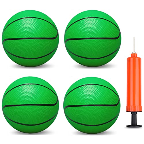 Umnodobn 6 INCH PVC Mini Basketball for Indoor Mini Hoops, Soft 6" Rubber Replacement for Over Door Hoops, Ideal for Adults & Kids - color: Green