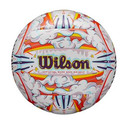 Wilson AVP Hawaii Outdoor Volleyball + Frisbee Kit - color: White/Orange, style: Graffiti