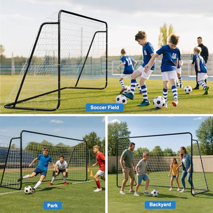 MOPHOTO Soccer Goal, 6X4/8x6/10x6.5/12x6/16x7/18.5x6.5/21x7/24x8ft Soccer Goals for Backyard, Full Size Soccer Goal for Teens & Adults Training - size: 12x6FT, style: Alloy Steel-Black